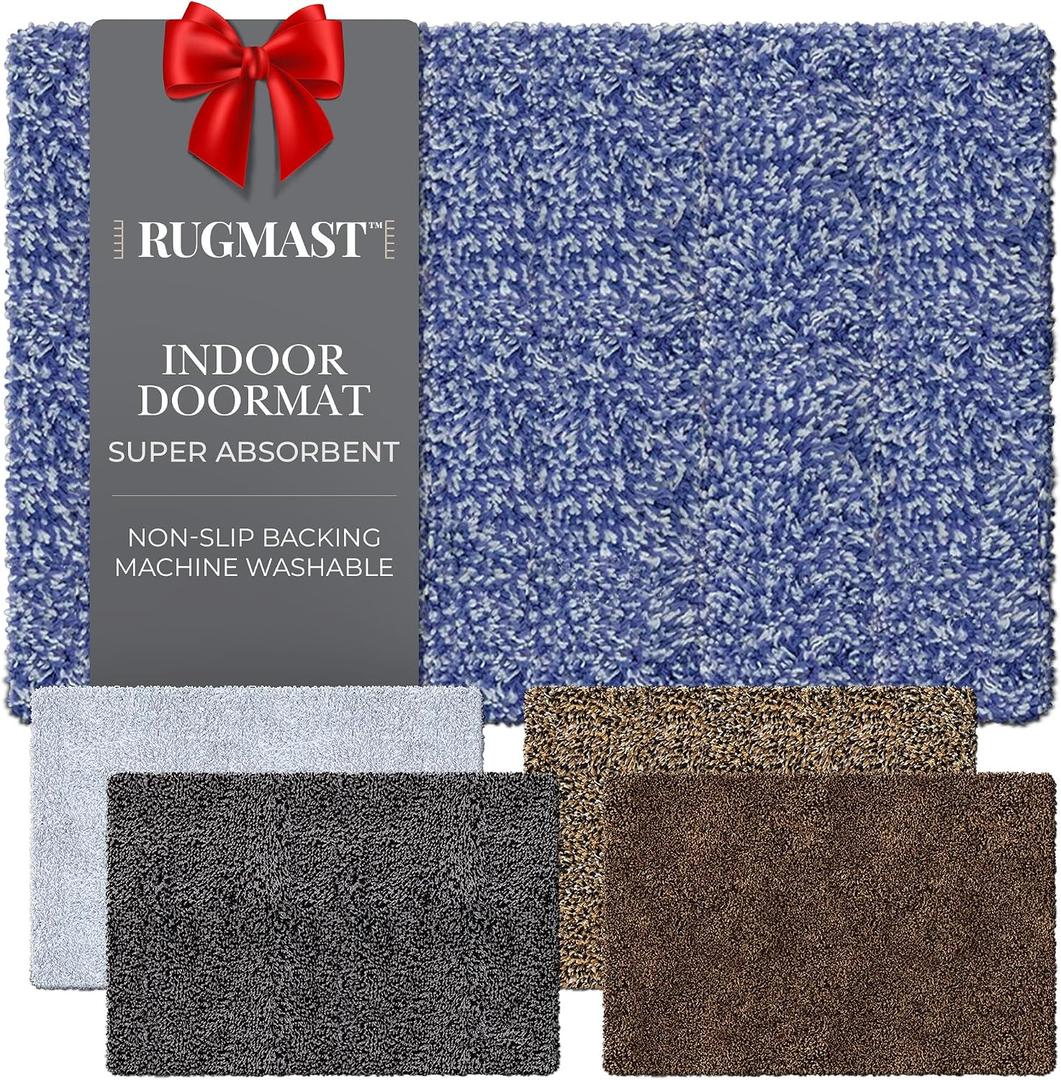 Premium Microfiber Indoor Door Mat 32"x48" Washable Entry Mat, Non-Slip, Waterproof Backing, Super Absorbent, Low Profile Entryway Doormat for Indoor Entrance