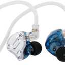 Linsoul KZ ZS10 Pro, 4BA+1DD 5 Driver in Ear Monitor, HiFi Wired Earbuds, Gaming Earbuds, Hybrid IEM Earphones with Stainless Steel Faceplate, Detachable Cable for Musician(Without Mic, Blue)