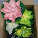LACGO 12 PCS Floating Lotus Tea Lights - 5 Inch Floating Flowers Water Lily LED Candles for Pool, Bath, Wedding, Party Decor - Water Activated Lotus Flower Pool Lights(Mix-Color)