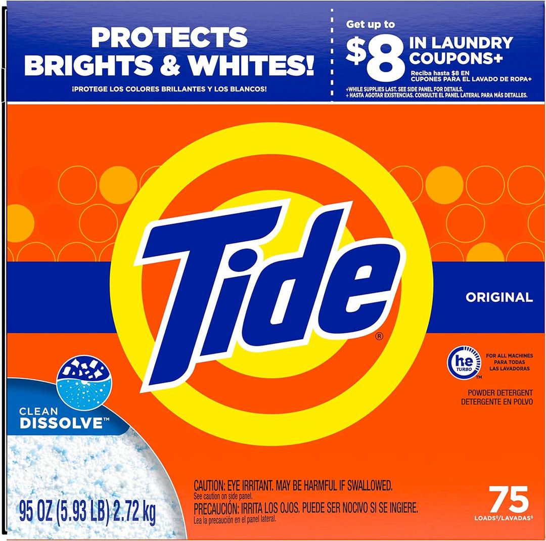 Tide Original HE Turbo Powder Laundry Detergent, 95 Oz (Packaging May Vary) (95 Ounce (Pack of 1))