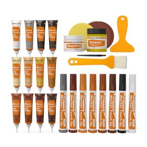 REALINN Wood Furniture Repair Kit- Set of 28 - Touch Up Markers, Fillers with Wood Putty - Repair Scratch, Cracks, Hole, Discoloration for Wooden Door, Floor, Table, Cabinet