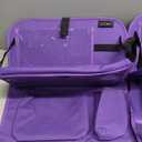 LUCMO Car Backseat Organizer with Tablet Holder-2 Pcs,6 Storage Pockets Car Storage Organizer with Foldable Food Tray,Protectors Kick Mats Travel Accessories-Dark Purple