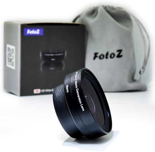FotoZ 40.5mm 0.75x Mini Wide Angle Conversion Lens(w/Macro), for Sony ZV-1F ZV-E10, ZV-E10 MarkII A6400 A6700 Accessories, Compatible with kit Lens 16-50mm, PZ 16-50mm OSS II (Black)
