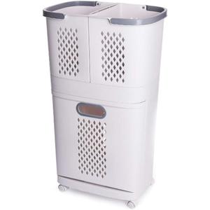 Removable Laundry Basket Classification Thickened Storage Rack Household Storage Bucket White, 29 x 12.2 x 17.3 inches
