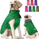 Fragralley Dog Winter Coat, Waterproof Windproof Reflective Fleece Jacket with Harness Hole, Warm Snow Vest for Medium, 20 Pound Dogs, Ideal Gifts (Green)