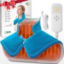 Weighted Neck & Shoulder Heating Pad for Pain Relief | Fathers Day Gift for Dad Husband from Daughter Son Wife, Birthday Gifts for Dad Men Women Mom | 6 Heat Settings, 2H AutoOff | Home & Office Use (Turquoise Blue)