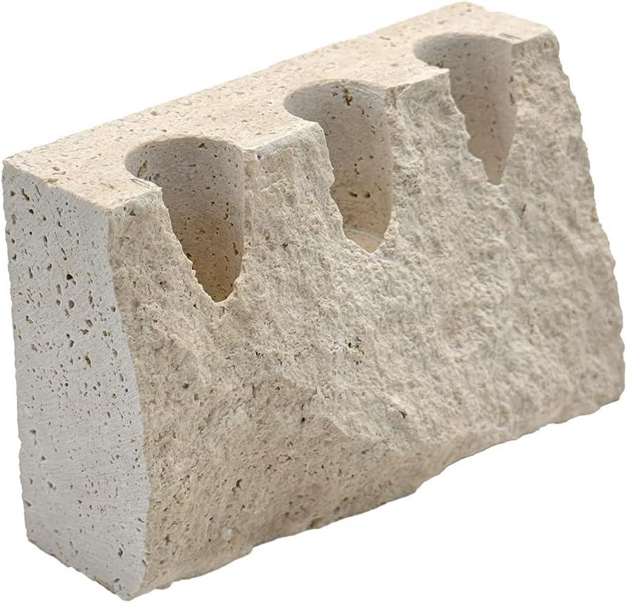 Taper Candle Holders Real Travertine Marble Candle Stick Holders Fits 0.8'' Thick Candles Decor for Table Centrepiece Fireplace Window Gift for Wedding Housewarming (Beige)