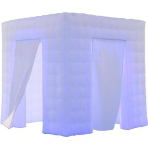SAYOK Portable Inflatable Photo Booth Enclosure (White, Two Doors, 8.2x8.2x8.2ft), Photo Booth Tent with Air Blower and Remote Controller, Photo Booth Backdrop for Party Wedding Birthday Event