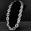 Passed colorfast test,Large Plastic Chain Necklace, 2 Pack / 4 Pack Optional,Hip-hop Rapper Big Chunky Fake Necklace , Super long Detachable, Non-fading Party Clothing Plastic Jewelry Necklace Decoration, Women and Men.