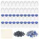 PATIKIL 5ml Sample Vials, 100 Pack Lab Empty Vials with Butyl Rubber Stopper Crimp Top Caps and Labels Borosilicate Glass Vial, Clear