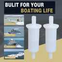 398319 2PCS In-Line Fuel Filters for Johnson Evinrude OMC, for Yamaha, for Mercury Outboard Motors 3/8 Inch 10mm GP1-U775C-10 802128A1 18-7831