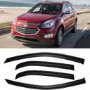 Window Visor for 2010-2017 Chevy Equinox, Out-Channel Rain Guards Shields Vent Deflector Shade Wind Dark Smoke Ventshade Ventvisor for 10-17 Equinox, Tape-On Outside-Mount, 4PCS