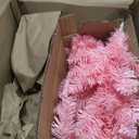 Senjie 3FT Mini Christmas Tree, 160 PVC Branch Tips, Cherry Blossom Pink, Battery Operated