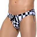 Arjen Kroos Men's Sexy Printed Swim Briefs Tagless Bikini Pattern Swimwear with Drawstrings L