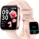 Fitpolo Smart Watches for Women Android iPhone, 1.8'' Women Smartwatch with Alexa Built-in, Bluetooth Calls, IP68 Waterproof, 7 Days Battery, Heart Rate/Sleep/SpO2 Monitor, 110 Sports Mode (Rose Pink)