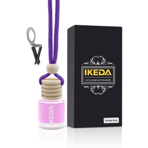 2 x Ikeda Car Air Freshener: Hanging Car Smell Air Freshener | 10ml Hanging Car Perfume | Long Lasting Fragrance | Strong Scents Diffuser for Auto Home (White Peach|Circular)