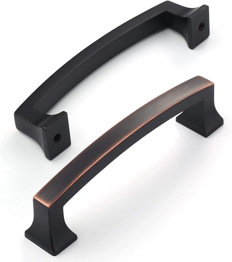 Amerdeco 15 Pack Oil Rubbed Bronze 5 Inch(128mm) Hole Centers Kitchen Cabinet Pulls Cabinet Hardware Kitchen Handles for Cabinets Cupboard Handles Drawer Pulls ZH0009ORB