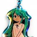 Anime Saya Inspired Fan-Made Artwork Acrylic Keychain Blue Chain & Ring