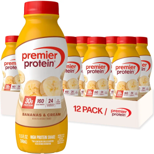 Premier Protein Shake, Bananas & Cream, 30g Protein, No Added Sugar, 24 Vitamins & Minerals to Support Immune Health, 11.5 fl oz, 12 Pack, Best By: 19/04/2026