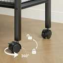 2 Tier Printer Stand with Storage, Under Desk Printer Table, Space-Saving Printer Table with Locking Wheels, Rolling Printer Cart for Home Office, Black