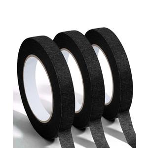 Mr. Pen- Black Masking Tape, 0.6 Inch Wide, 3 Rolls, 3 x 55 Yards, Black, Painters Tape