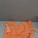 LYANER Women's V Neck Ruffle Cap Sleeve Side Bow Knot Shirred Hem Blouse Crop Tank Top (Orange), size XL