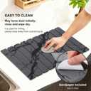 3 PCS Large Stone Dish Drying Mat for Kitchen Counter, Quick Dry Diatomaceous Earth Mat with Sink Faucet Pad, Marble Water Absorbing Stone Drying Mats for Dishes, Bottles and Cups