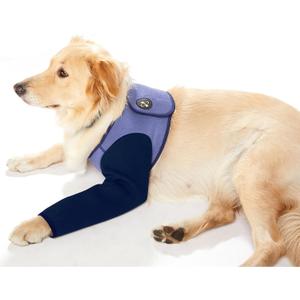 Coodeo Dog Recovery Suit, Cone Collar Alternative, Abrasion Resistant Dog Recovery Sleeve, Washable 2.5mm Thick and Waterproof, Pet Wounds Prevent Licking, Bite, Keep DryPurpleXL