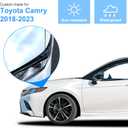 2pcs Headlight Eyelid Eyebrow Cover Compatible with Toyota Camry 2018-2024 SE XSE LE XLE Hybrid Glossy Black ABS Trim Decoration Toyota Camry Accessories