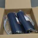 GO&SO Dark Blue Velvet Drum Lamp Shade Set of 2 Medium 13" Top x 13" Bottom x 10" High (Spider) Modern Lamp Shades for Table Lamps & Bedside Lamp Replacement Lampshade Required Assembly