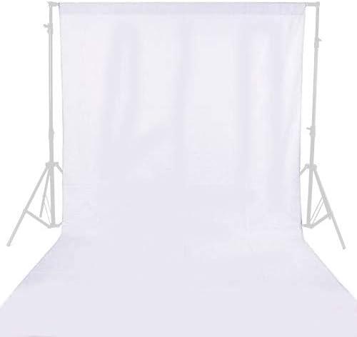GFCC 10ftx10ft White Backdrop Background for Photography White Photo Booth Backdrop for Photoshoot Photography Background Screen Video Recording Parties Curtain