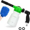 Elechomes Car Wash Foam Gun, Car Wash Soap Sprayer with Car Washing Mitts Quick Connect to Most Garden Hose (Green)