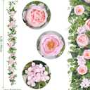Betylifoy 2 Pack 12Ft Pink Flower Garland Artificial Eucalyptus Flower Garlands Fake Peony Rose Floral Vines Silk Hydrangea Hanging Vine Greenery Garland for Wedding Party Table Wall Backdrop Decor