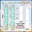Spring Porch Sign Watercolor Flowers Hello Spring Front Door Hanging Decorations Indoor Outdoor Wooden Vertical Standing Welcome Sign For Home Yard Season Decor 47 x 7.8 inch