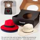 Large Hat Box Gift Box Hat Carrier Wide Brim Felt Straw Panama Fedora Cowboy Hats Protecter Organizer Holder Clear Window Display Storage Portable, Black 18.1 * 16.5 * 6.3"
