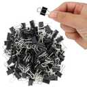 120 Pack Mini Binder Clips, Black Binder Clips, Small Paper Clips 15mm 5/ 8 Inch. Micro Size Office Clips for Home School Office and Business.