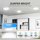 WKONCLDY 6PACK 3200lm LED Flush Mount Ceiling Light, Super Slim 12 inch LED Ceiling Light, 5000K Daylight LED Ceiling Light for Bedroom, Living Room, Dining Room, Garage and Office (White, Six Pack)