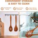 Large Wooden Spoons for Cooking, 2Pack Natural Teak Wood Cooking Spoon Set, Non-Stick Slotted and Corner Spoon, Heat-Resistant Wooden Spatula Spoon for Serving and Mixing