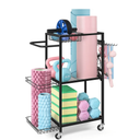 LIANTRAL Home Gym Storage Rack Weight Rack, Gym Equipment Storage Rack for Yoga Mat Yoga Ball Dumbbells Kettlebells Foam Roller Yoga Strap and Rope Skipping Workout Equipment Organizer (Black)