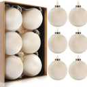 HyDren 6 Pcs Velvet Christmas Ball Ornaments 4 Inches Large Flocked Christmas Tree Hanging Ornaments Shatterproof Xmas Bulbs for Home Xmas Tree Party Decor(Beige)
