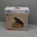 bella Flip-n-Store Waffle Maker with EverGood Ceramic Nonstick Coating, Fits-anywhere Kitchenware, Power Indicator Light, Cool Touch Handle & Cord Wrap, 7 Wide & 1" Deep Plates, 1000 Watt, Oatmilk