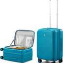 Hanke Hardside Expandable Carry On Luggage, 20 Inch Top Opening Trunk Luggages with Spinner Wheels, All-PC Hard Shell Carry-On Suitcase, Lightweight & TSA Airline Approved (Caribbean Blue, 46L)