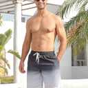 westwolf Men's Swim Trunks with Compression Liner 9" Quick Dry Board Shorts (Gray, L)