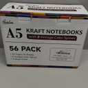 feela 56 Pack Composition Notebooks Bulk, Kraft Cover Lined Blank College Ruled Composition Travel Journals with Jewel Tone Spines For Women Students, 60 Pages, 8.3x 5.5, A5, 8 Vintage Colors