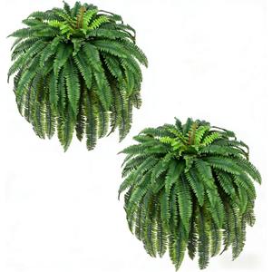 Waipfaru 60'' Large Fake Ferns, UV Resistant Artificial Outdoor Plants, Faux Greenery Plants, Realistic Boston Ferns with 96 Fronds for Front Porch Home Garden Forest Patio Decor (4Pcs)