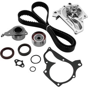 GLOCRORET Timing Belt Kit with Water Pump Fit for 1987-2001 Toyota Camry, 1996-2000 RAV4, 1987-1999 Celica, 1991-1995 MR2, 1999-2001 Solara, for 2.0L/2.2L 3SFE 5SFE, OE# TCKWP199 TBK138