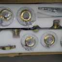 KCO 43.3" Black Gold Linear Glass Globe Sputnik Chandelier for Dining Room