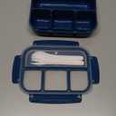 Bento Box Adult Lunch Box, Kids Lunch Containers for School with 4 Compartments, with Utensils, Sauce Jar, Muffin Liners, Microwave Safe, Navy (1200ML)