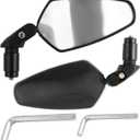 Bike Rear View Mirror for Handlebar End, 1 Pair 360 Adjustable HD Convex Glass Lens, Universal Fit for 18-22mm Inner Diameter, Easy Install, Suitable for Road, Mountain, and E-Bikes