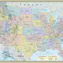 U.S. Map Poster (32 x 50 inches) - Laminated: a QuickStudy Reference Tool